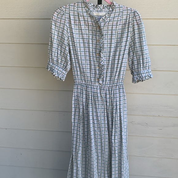 RARE Christy dawn linden lotus gingham maxi organic cotton dress small - Picture 13 of 15